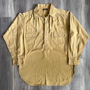 Vintage 1920s Work Shirt Half Button Composite Paper Buttons 22.5x31 VERY RARE